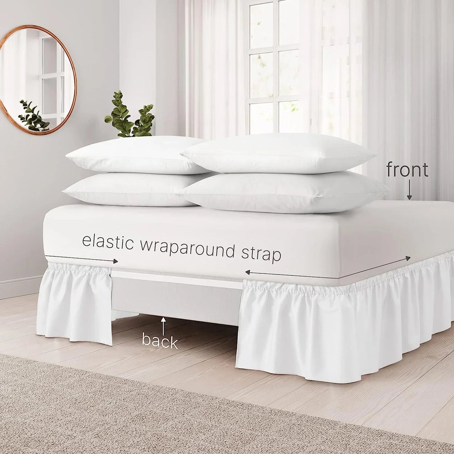 Elastic Ruffle Bed Skirt